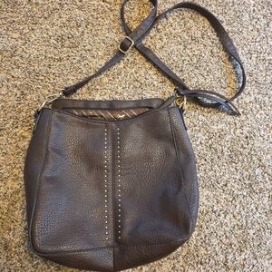Montana West Dark Brown Studded Shoulder Bag